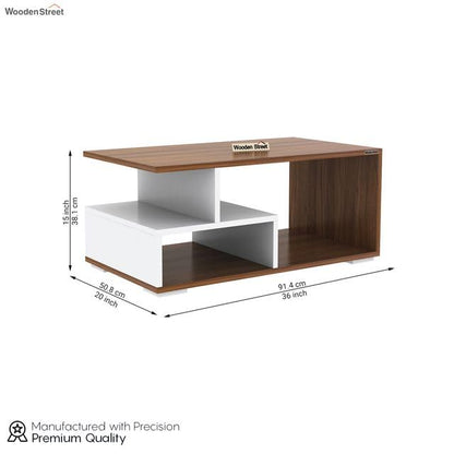 TIO's Ainsley Engineered Wood Coffee Table (Columbian Walnut Finish with Frosty White Top)