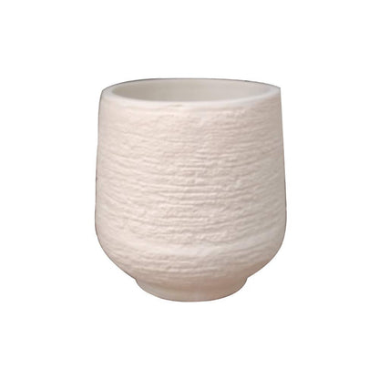 TIO's Light in weight & Highly Durable & Sturdy Stone Round Planter, (White, 14 inches)