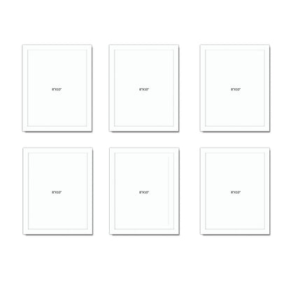 TIO's Collage Photo Frames | Decorative Wall Hanging Frames Set of 6 for Bedroom, Home, Office - (White, 8" x 10")