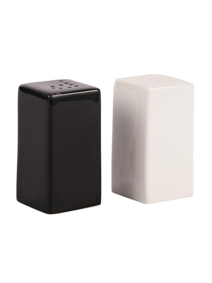 TIO's Salt Pepper Set for Dining Table & Kitchen Ceramic Salt and Pepper Shakers Set Dispenser Set (60 ML) (White & Black)