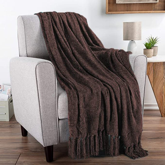 TIO's Soft Chenille Throw Blanket for Sofa, Bed and Couch - 60 * 50 Inches (Grey)