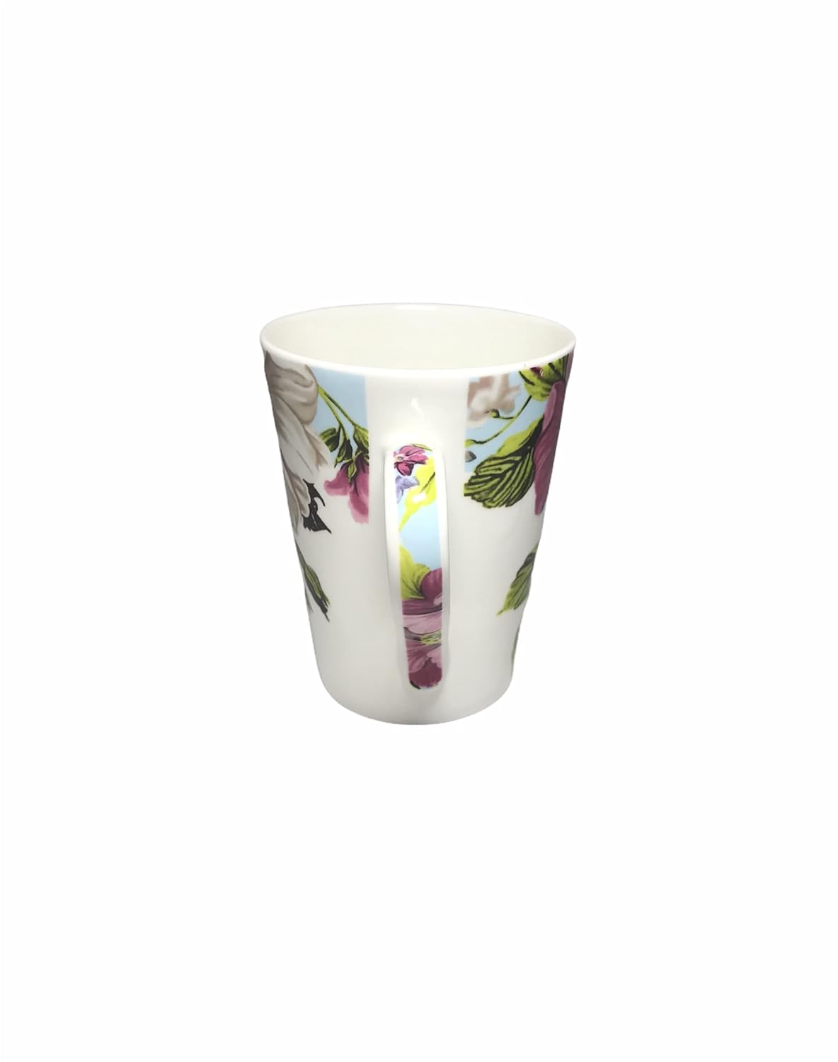 TIO's Ceramic Floral Print - Milk & Coffee Mug, 300 Ml - Set of 2 (Pink)