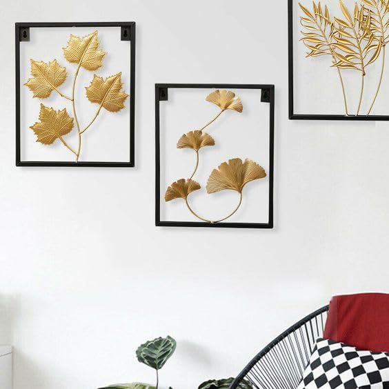 TIO'S 3D Wall Art Decor, Metal Leaves Wall Art Decoration, Creative Handmade Iron Wall Sculptures, Living Room Bedroom Artwork Hotel Decor Living Room Bedroom Kitchen Decoration - The Indie Odyssey