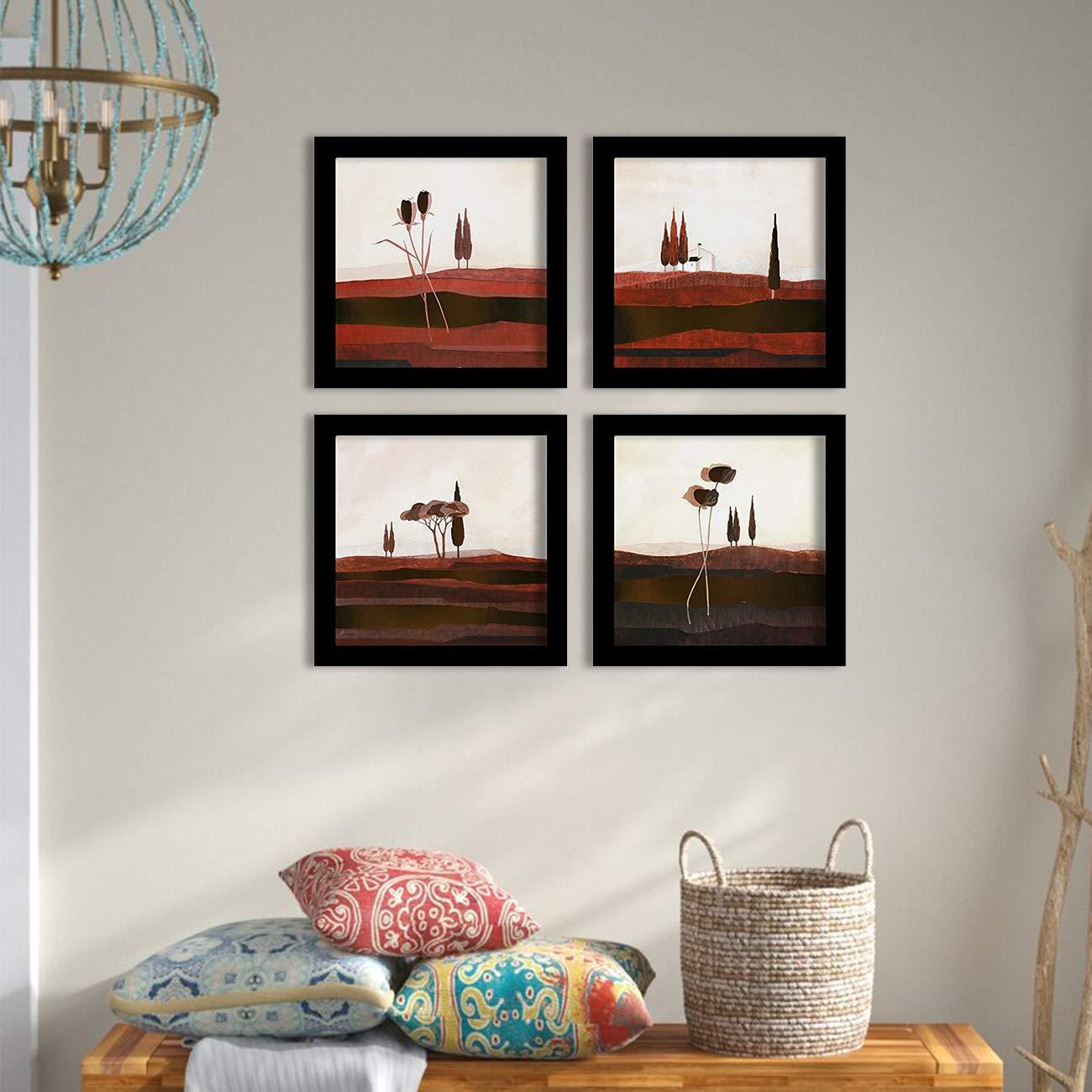 The Indie Odyssey's Multi-colour Jardine Birds Set of 4 Framed Paintings, UV Textured Art Prints (10 x 10 inch) - The Indie Odyssey