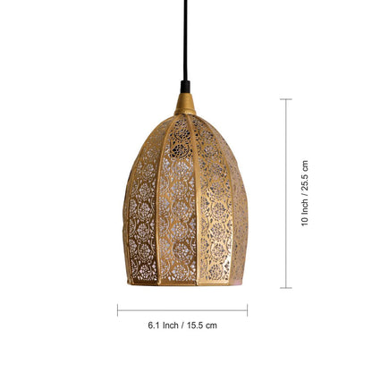 TIO's 'Moroccan Elegance' Hand-Etched Iron Wall Pendant Light for Living Room & Ceiling Hanging Lights (Corded Electric,Without Bulb) (10 Inch, Matte Finish) - The Indie Odyssey