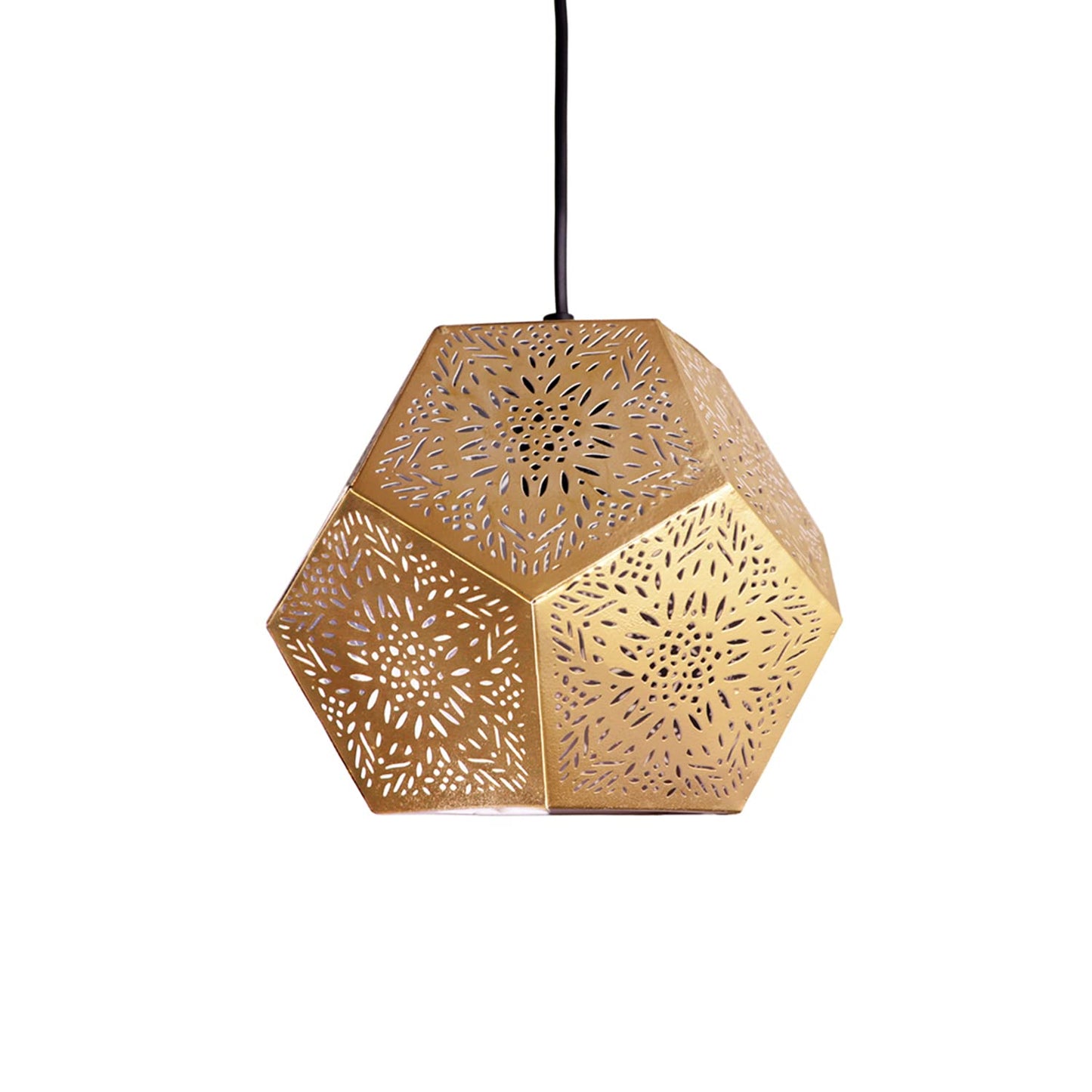 TIO's 'Moroccan Geometry' Hand-Etched Iron Wall Pendant Light for Living Room & Ceiling Hanging Light (Without Bulb) (Corded Electric,7 Inch, Matte Finish) - The Indie Odyssey