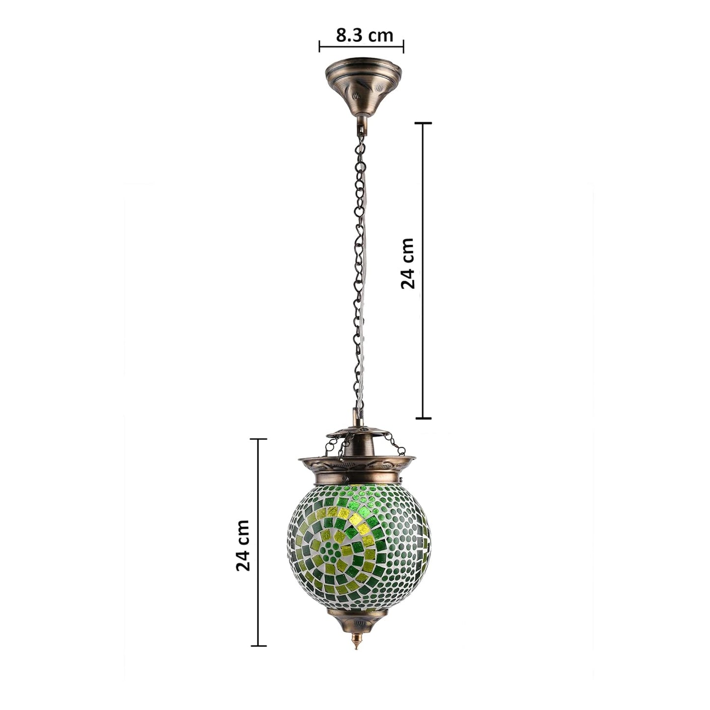 TIO's Glass Pendant Light Loft Bar Dining Room Living Room Creative LED/Filament Ceiling Fixture Hanging Lamp, E27 (Green, Turkish) - The Indie Odyssey