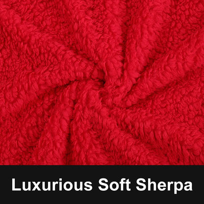 TIO's Super Soft Shaggy Faux Fur Blanket, Plush Fuzzy Bed Throw Decorative Washable Cozy Sherpa Fluffy Blankets for Couch Chair Sofa (Red)