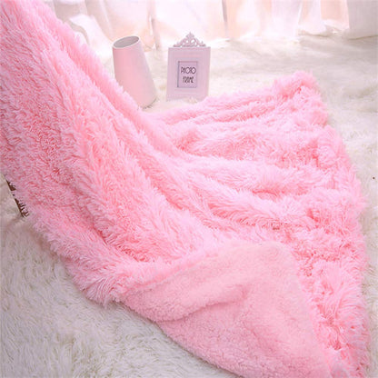 TIO's Super Soft Shagge Faux Fur Blanket Plush Fuzzy Bed Throw Decorative Cozy Fluffy Blankets for Couch Chair Sofa (Baby Pink 60" x 80")