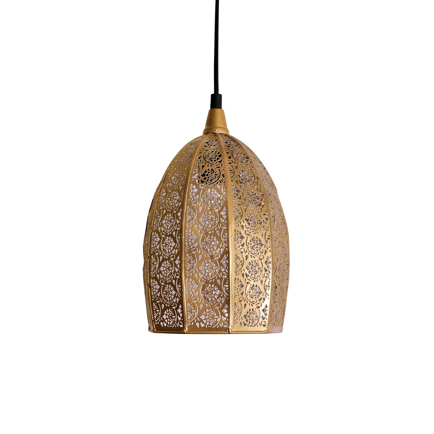 TIO's 'Moroccan Elegance' Hand-Etched Iron Wall Pendant Light for Living Room & Ceiling Hanging Lights (Corded Electric,Without Bulb) (10 Inch, Matte Finish) - The Indie Odyssey