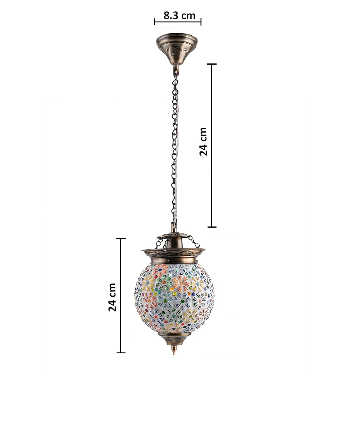 TIO's Glass Pendant Light Loft Bar Dining Room Living Room Creative LED/Filament Ceiling Fixture Hanging Lamp, E27 (Flower, Turkish) - The Indie Odyssey