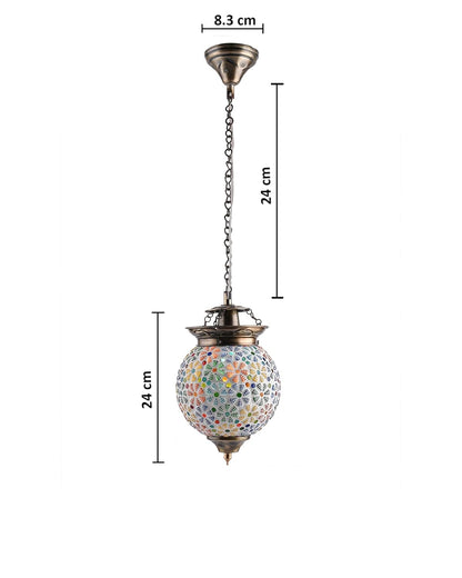 TIO's Glass Pendant Light Loft Bar Dining Room Living Room Creative LED/Filament Ceiling Fixture Hanging Lamp, E27 (Flower, Turkish) - The Indie Odyssey