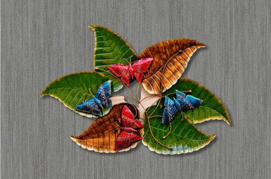 TIO's Beautiful Metal Leaf Butterfly Wall Decor For Living Room/Bedroom/Home Decor - The Indie Odyssey