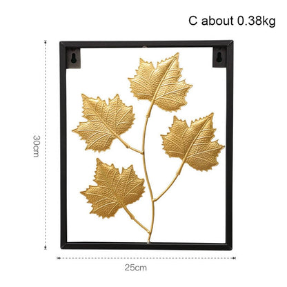 TIO'S 3D Wall Art Decor, Metal Leaves Wall Art Decoration, Creative Handmade Iron Wall Sculptures, Living Room Bedroom Artwork Hotel Decor Living Room Bedroom Kitchen Decoration - The Indie Odyssey