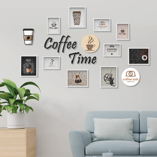 TIO's Photo Frame For Wall Set of 10 3D Collage photo frames with COFFEE TIME Plaque For Home Decoration, Wall Decor (8"X10"=5pcs,6"x8"=5pcs)