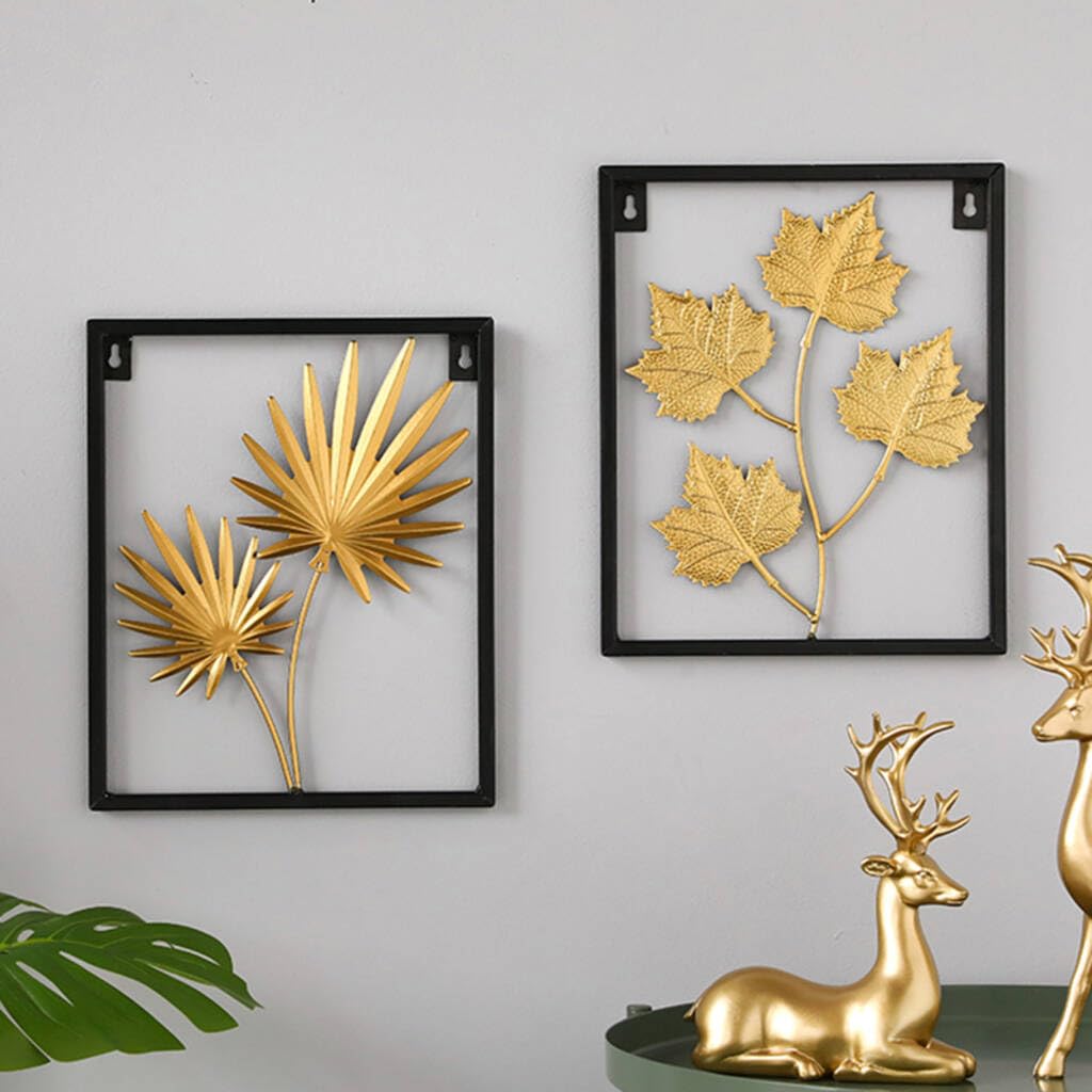 TIO'S 3D Wall Art Decor, Metal Leaves Wall Art Decoration, Creative Handmade Iron Wall Sculptures, Living Room Bedroom Artwork Hotel Decor Living Room Bedroom Kitchen Decoration - The Indie Odyssey