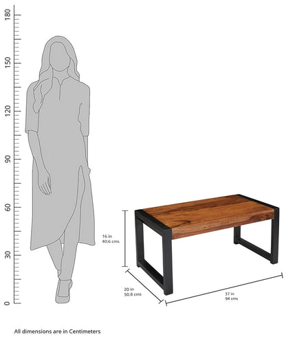 TIO's effa Coffee Table (Solid Sheesham Wood, Natural Finish)