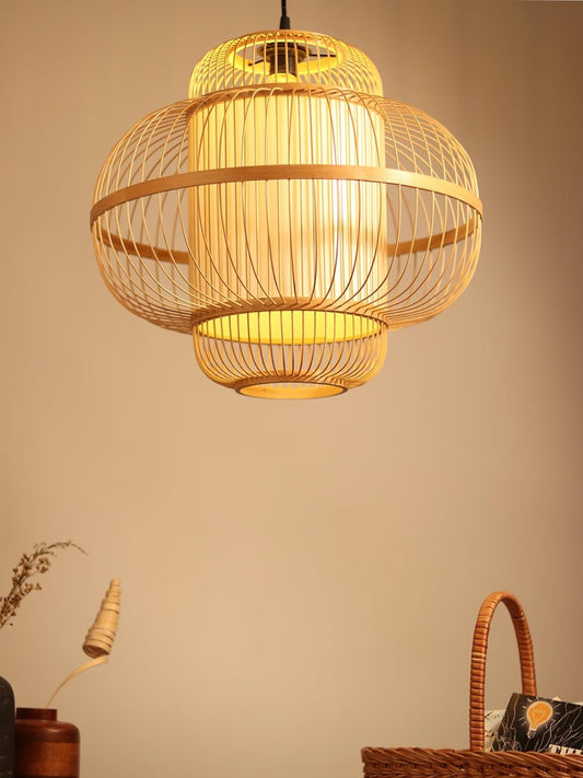 TIO's Bamboo Lamp shade | Bamboo Pendant Lamp | Boho Lamp Shade | Cane Lampshade | Rattan Lamp Shade | Bamboo Hanging Lamp