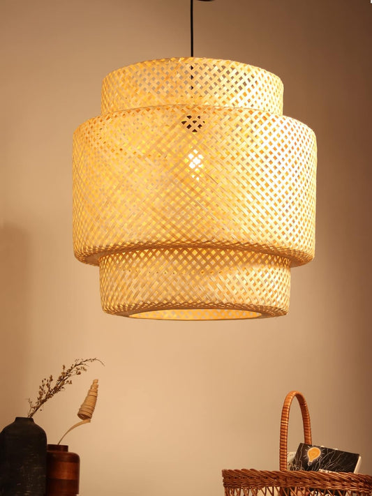 TIO's Bamboo Lamp shade | Bamboo Pendant Lamp | Boho Lamp Shade | Cane Lamp Shade | Rattan Lamp Shade | Wicker Lampshade