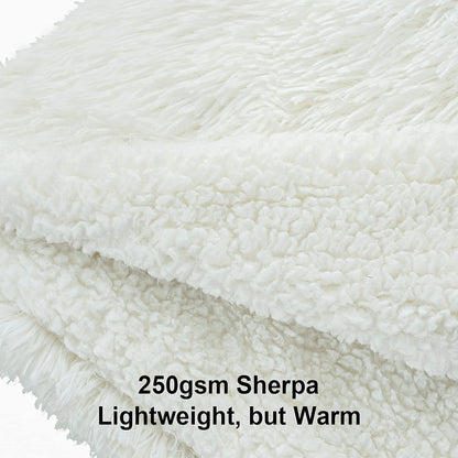 TIO's Super Soft Shaggy Faux Fur Blanket, Plush Fuzzy Bed Throw Decorative Washable Cozy Sherpa Fluffy Blankets for Couch Chair Sofa (Cream White)