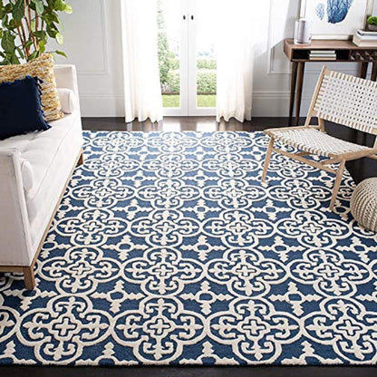 TIO's Hand Made Modern Design - Export Quality Carpets for Living Room, High Low Blue