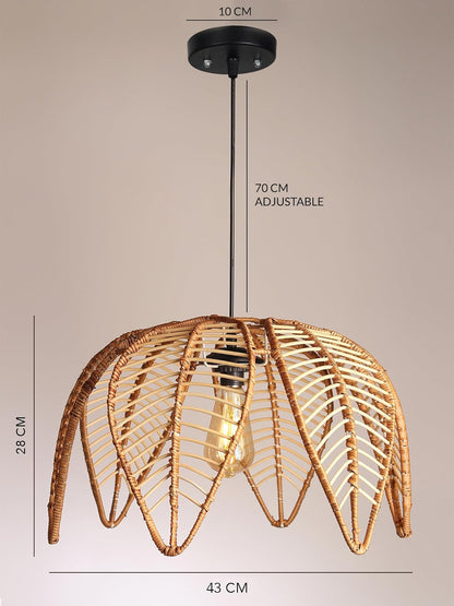 TIO's Bamboo Lampshade | Bamboo Pendant Lamp | Boho Lampshade | Cane Lampshade | Rattan Lampshade | Bamboo Hanging Lamp (Diameter 43 CM, Height 28 CM)