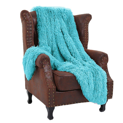 TIO's Super Soft Shaggy Faux Fur Blanket, Plush Fuzzy Bed Throw Decorative Washable Cozy Sherpa Fluffy Blankets for Couch Chair Sofa (Teal Blue 50" x 60")