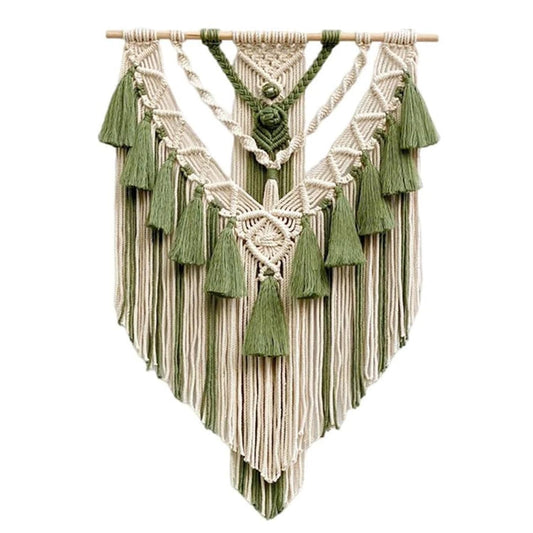 TIO's Macrame Boho Home Wall Hanging Decor Tapestries | Handmade Bohemian Decor Art for Bedroom, Living Room, Office | Unique Gifting Item (Olive Green)