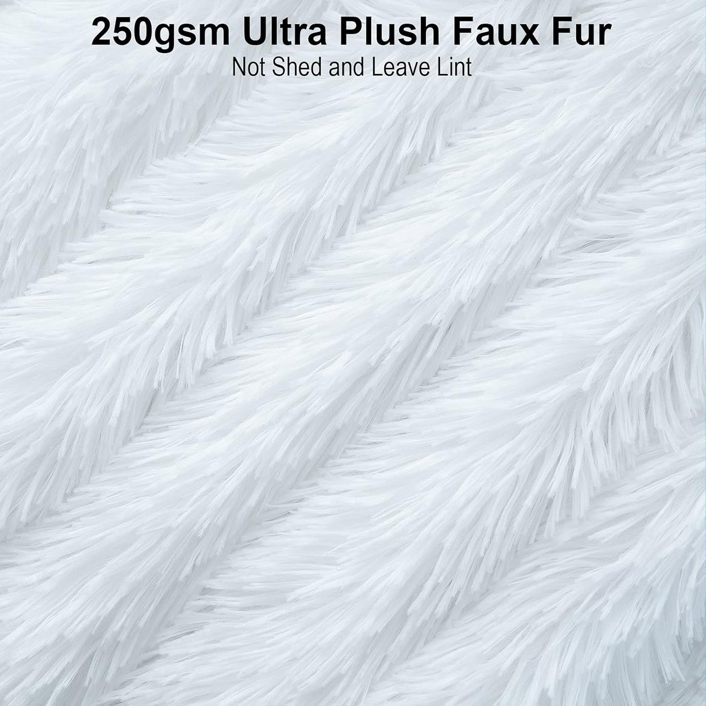 TIO's Super Soft Shaggy Faux Fur Blanket, Plush Fuzzy Bed Throw Decorative Washable Cozy Sherpa Fluffy Blankets for Couch Chair Sofa (White)