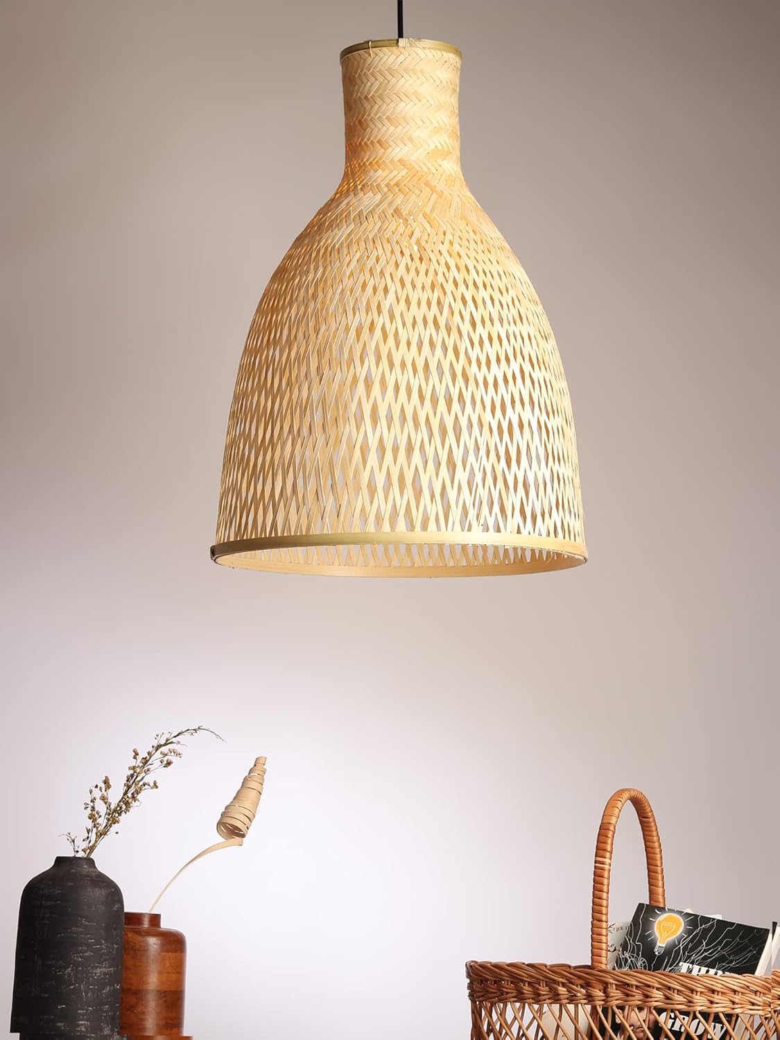 TIO'S Bamboo Lamp shade | Bamboo Pendant Lights | Boho Lamp Shade | Cane Lamp Shade | Rattan Lamp Shade | Wicker Lampshade