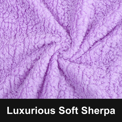 TIO's Super Soft Shaggy Faux Fur Blanket, Plush Fuzzy Bed Throw Decorative Washable Cozy Sherpa Fluffy Blankets for Couch Chair Sofa (Purple 50" x 60")