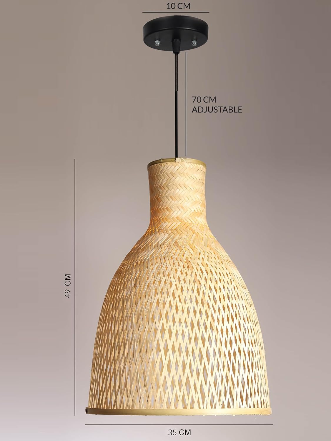 TIO'S Bamboo Lamp shade | Bamboo Pendant Lights | Boho Lamp Shade | Cane Lamp Shade | Rattan Lamp Shade | Wicker Lampshade