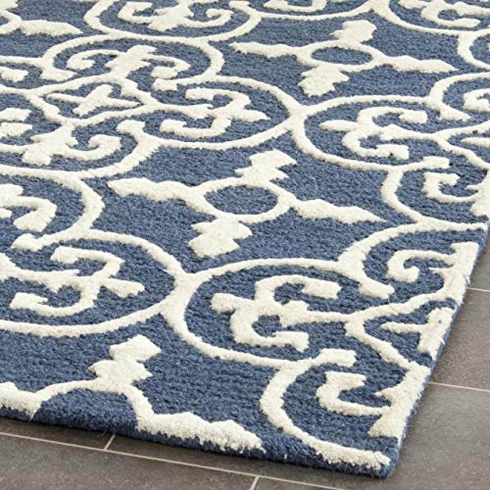 TIO's Hand Made Modern Design - Export Quality Carpets for Living Room, High Low Blue