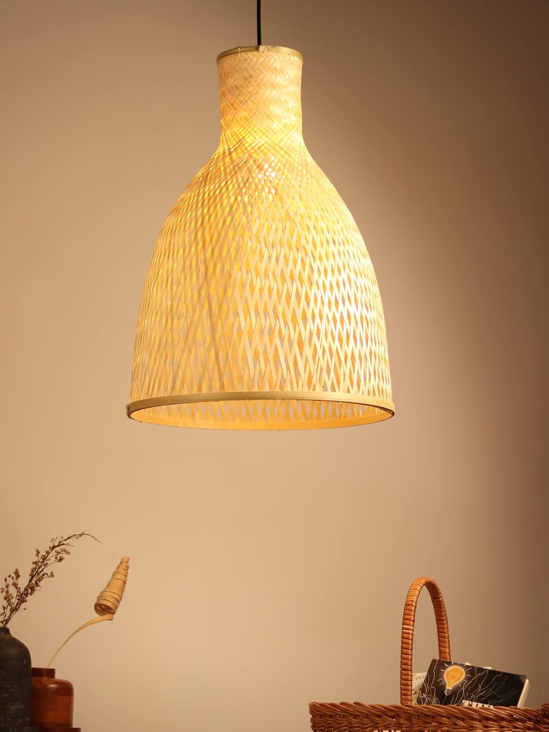 TIO'S Bamboo Lamp shade | Bamboo Pendant Lights | Boho Lamp Shade | Cane Lamp Shade | Rattan Lamp Shade | Wicker Lampshade