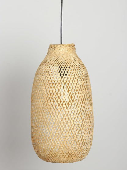 TIO's Bamboo Lampshade | Bamboo Pendant Lamp | Boho Lampshade | Cane Lampshade | Rattan Lampshade | Bamboo Hanging Lampshade (Diameter 22 CM, Height 50 CM)