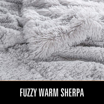 TIO's Super Soft Shaggy Faux Fur Blanket, Plush Fuzzy Bed Throw Decorative Washable Cozy Sherpa Fluffy Blankets for Couch Chair Sofa (Light Grey)