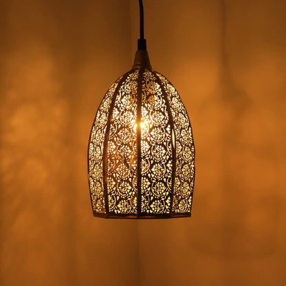 TIO's 'Moroccan Elegance' Hand-Etched Iron Wall Pendant Light for Living Room & Ceiling Hanging Lights (Corded Electric,Without Bulb) (10 Inch, Matte Finish) - The Indie Odyssey