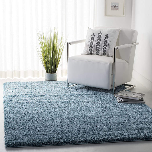 TIO's Soft Fluffy Shag Area Rugs for Living Room, Shaggy & Luxury Non-Slip | Fading Blue