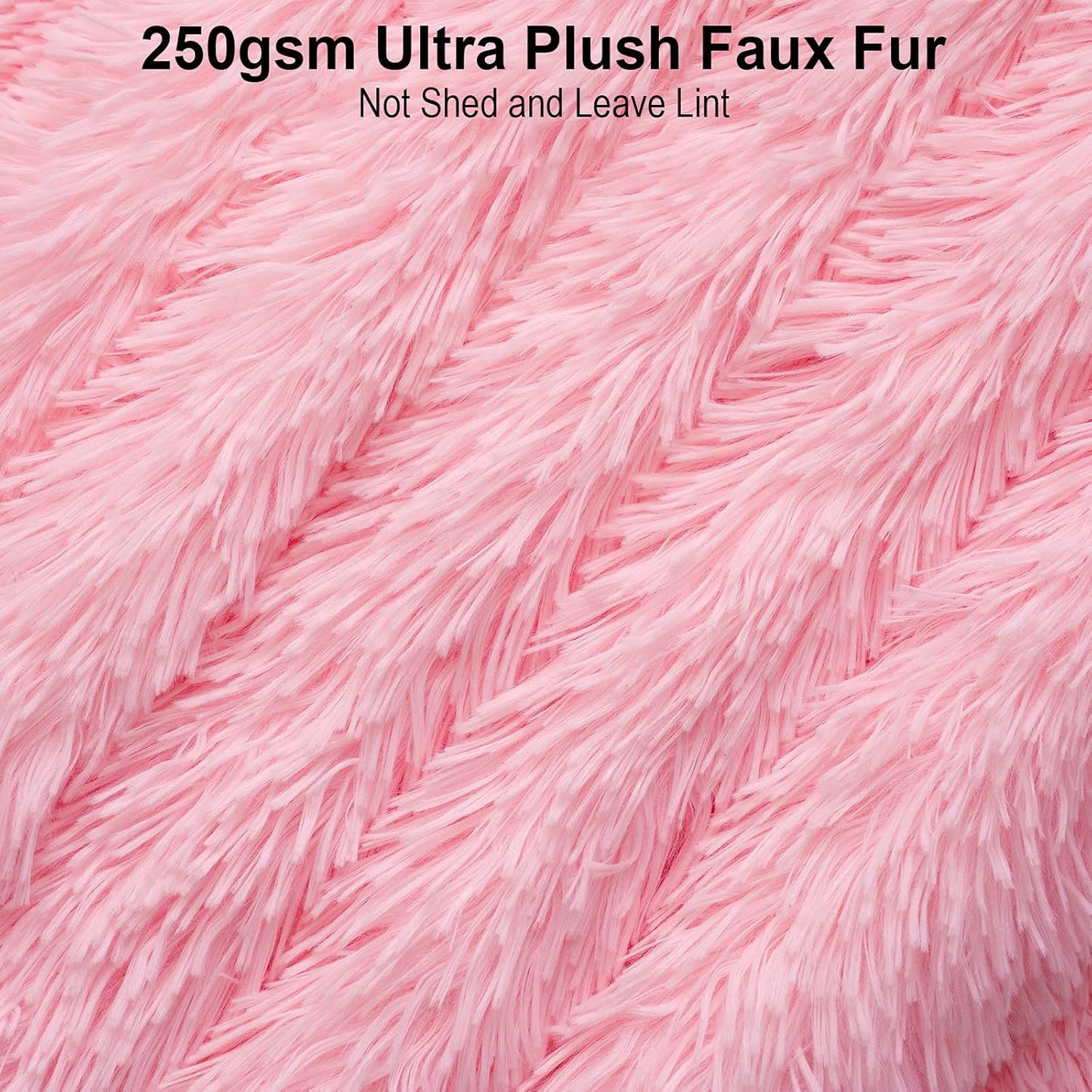 TIO's Super Soft Shaggy Faux Fur Blanket, Plush Fuzzy Bed Throw Decorative Washable Cozy Sherpa Fluffy Blankets for Couch Chair Sofa (Pink 30" x 40")