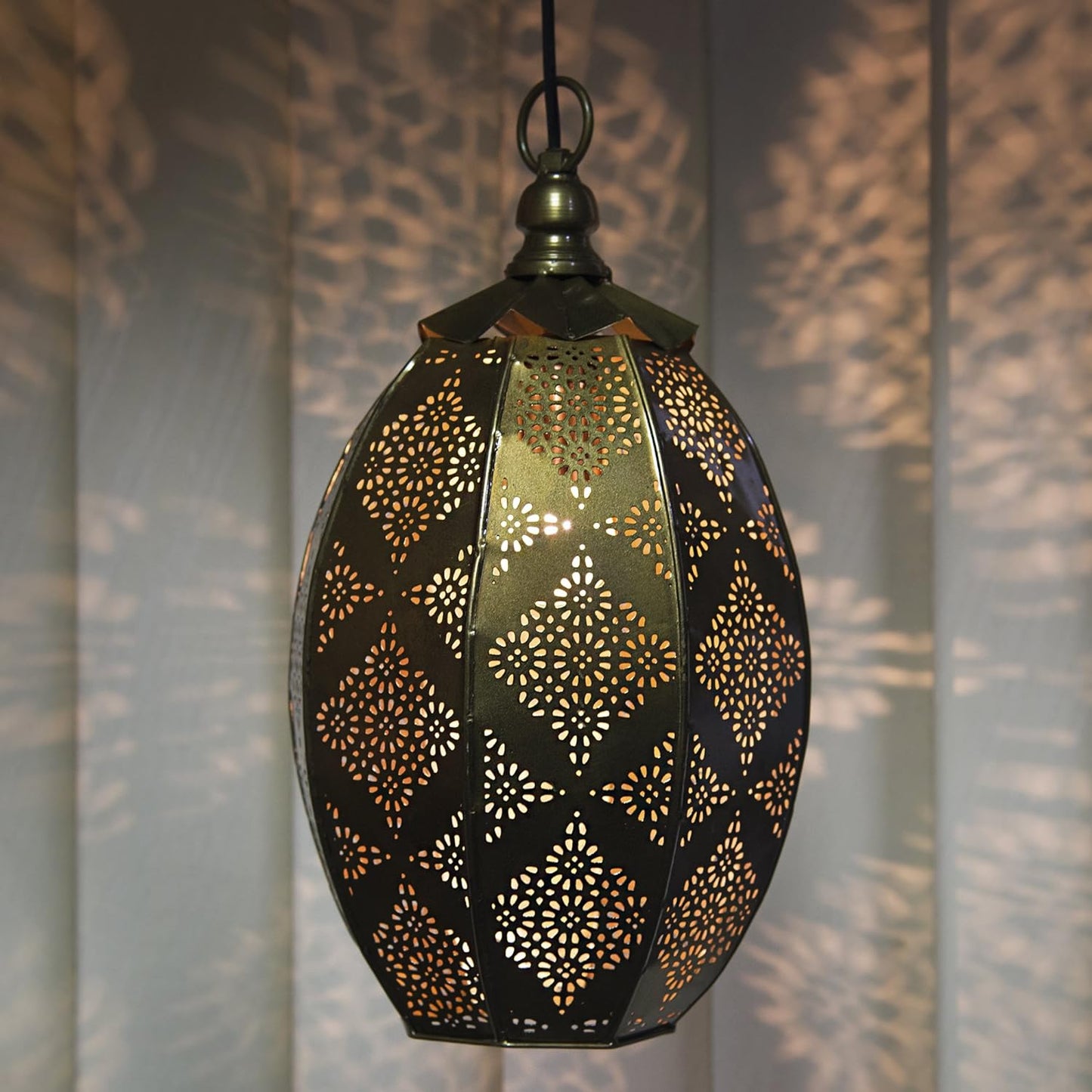 TIO's Moroccan, Hanging Pendant Light (Oval Gold) - The Indie Odyssey