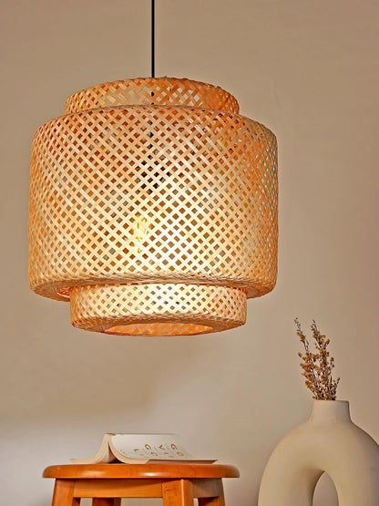 TIO's Bamboo Lamp shade | Bamboo Pendant Lamp | Boho Lamp Shade | Cane Lamp Shade | Rattan Lamp Shade | Wicker Lampshade