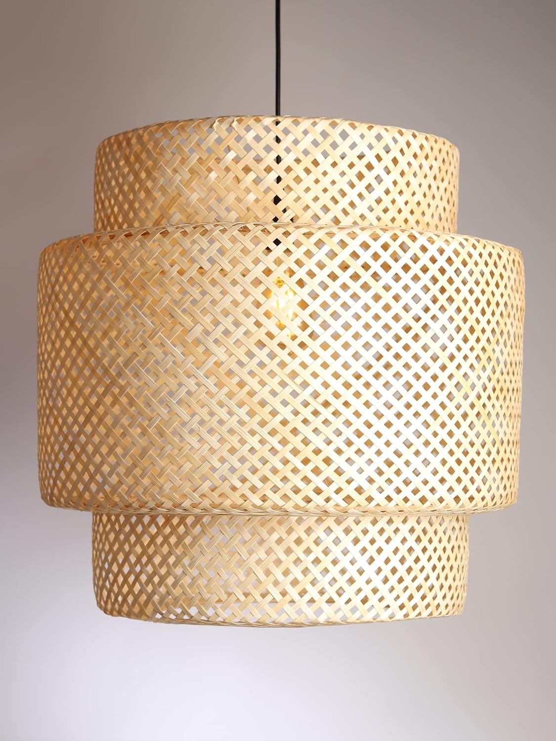 TIO's Bamboo Lamp shade | Bamboo Pendant Lamp | Boho Lamp Shade | Cane Lamp Shade | Rattan Lamp Shade | Wicker Lampshade