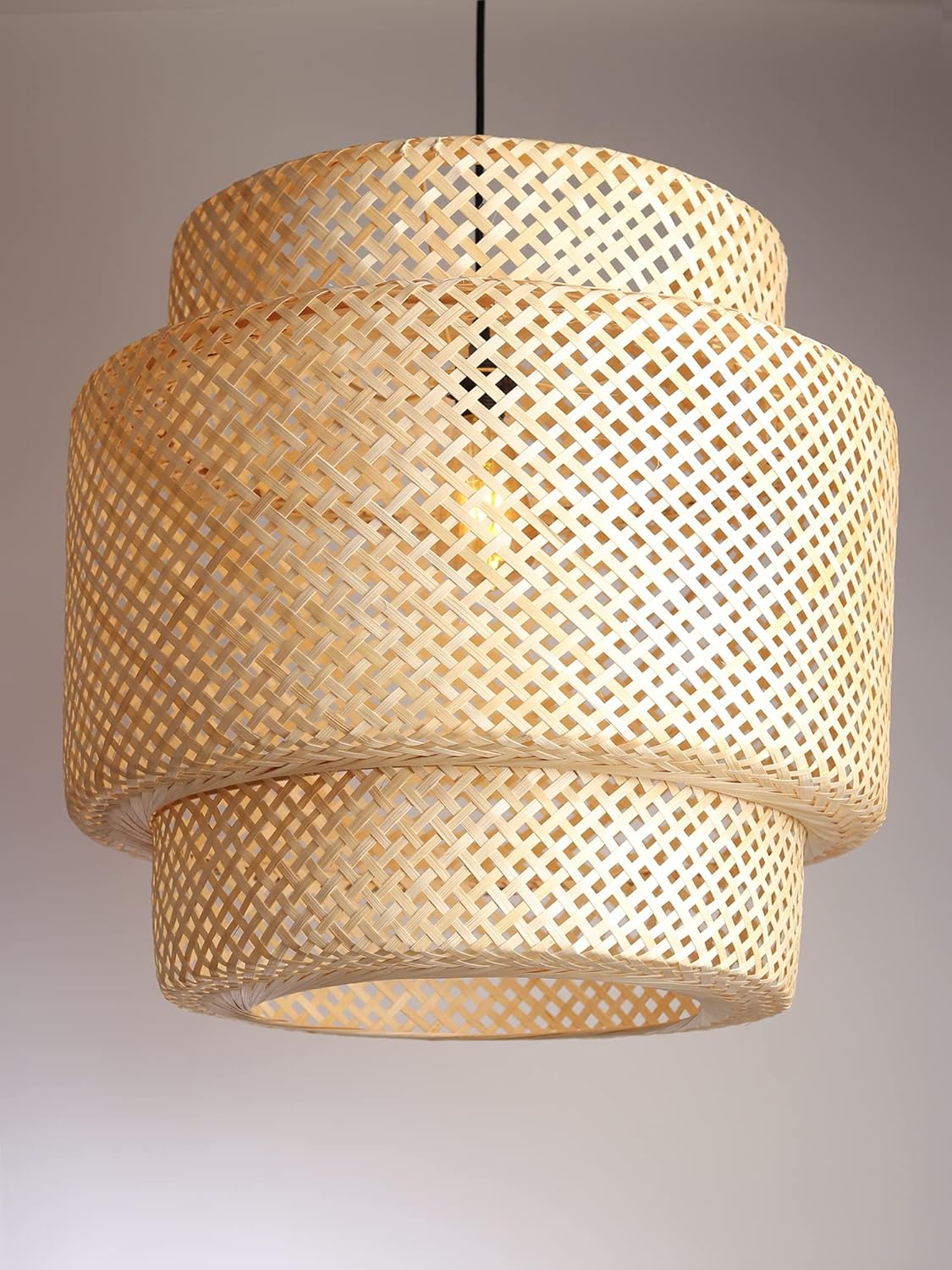 TIO's Bamboo Lamp shade | Bamboo Pendant Lamp | Boho Lamp Shade | Cane Lamp Shade | Rattan Lamp Shade | Wicker Lampshade