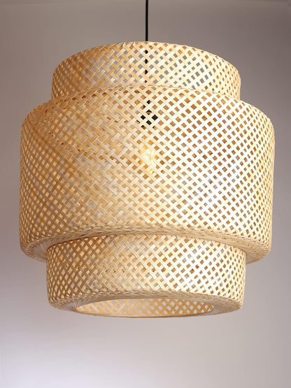 TIO's Bamboo Lamp shade | Bamboo Pendant Lamp | Boho Lamp Shade | Cane Lamp Shade | Rattan Lamp Shade | Wicker Lampshade