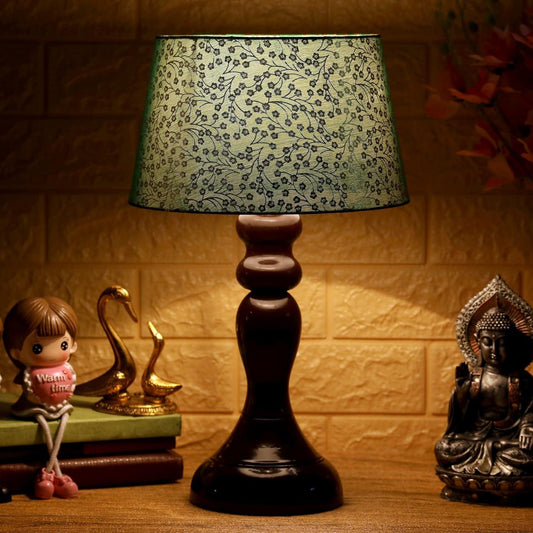 TIO's Fabulous & Classy Table Lamp with Wood Base | Green & Gold - The Indie Odyssey