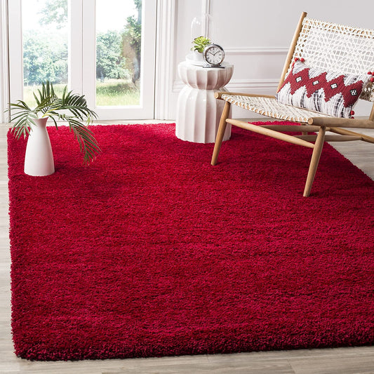 TIO's Soft Fluffy Shag Area Rugs for Living Room, Shaggy & Luxury Non-Slip | Blood Red