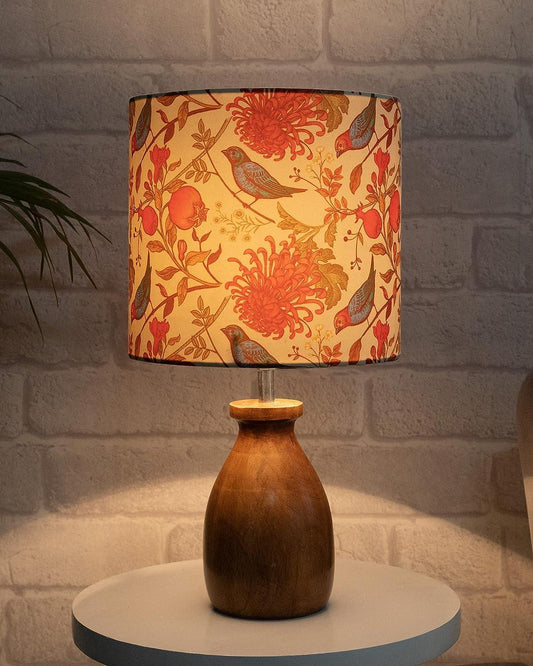 The Indie Odyssey's Lamp, Table Lamp, Night Lamp for Bedroom, Home Decor Items, Lamp for Living Room, Light Lamp, Bedside Lamp, Room Decor, Dovel Pot - (Wooden Base, Birds) - The Indie Odyssey