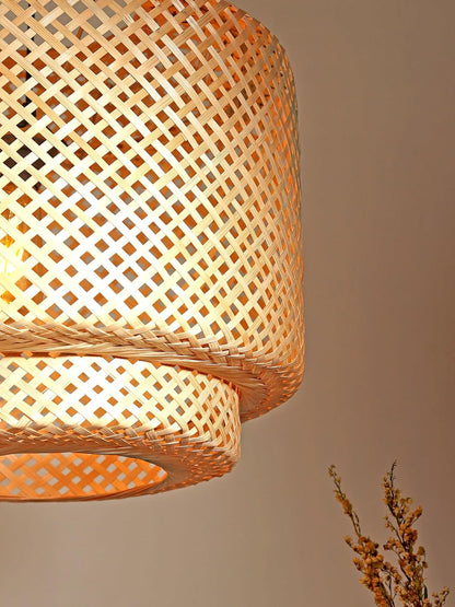 TIO's Bamboo Lamp shade | Bamboo Pendant Lamp | Boho Lamp Shade | Cane Lamp Shade | Rattan Lamp Shade | Wicker Lampshade