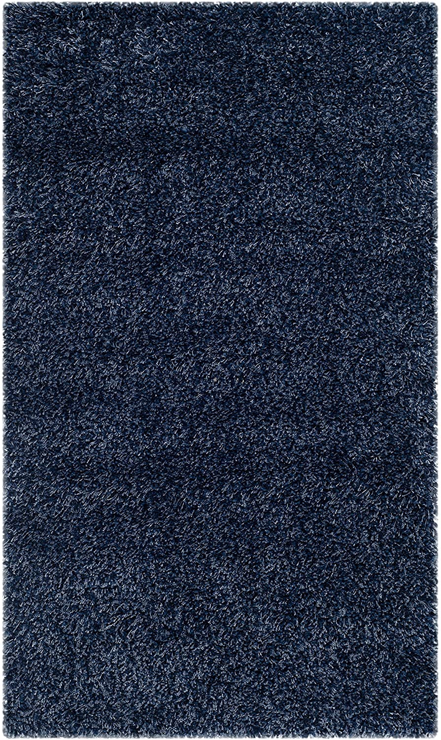 TIO's Soft Fluffy Shag Area Rugs for Living Room, Shaggy & Luxury Non-Slip | Dark Blue