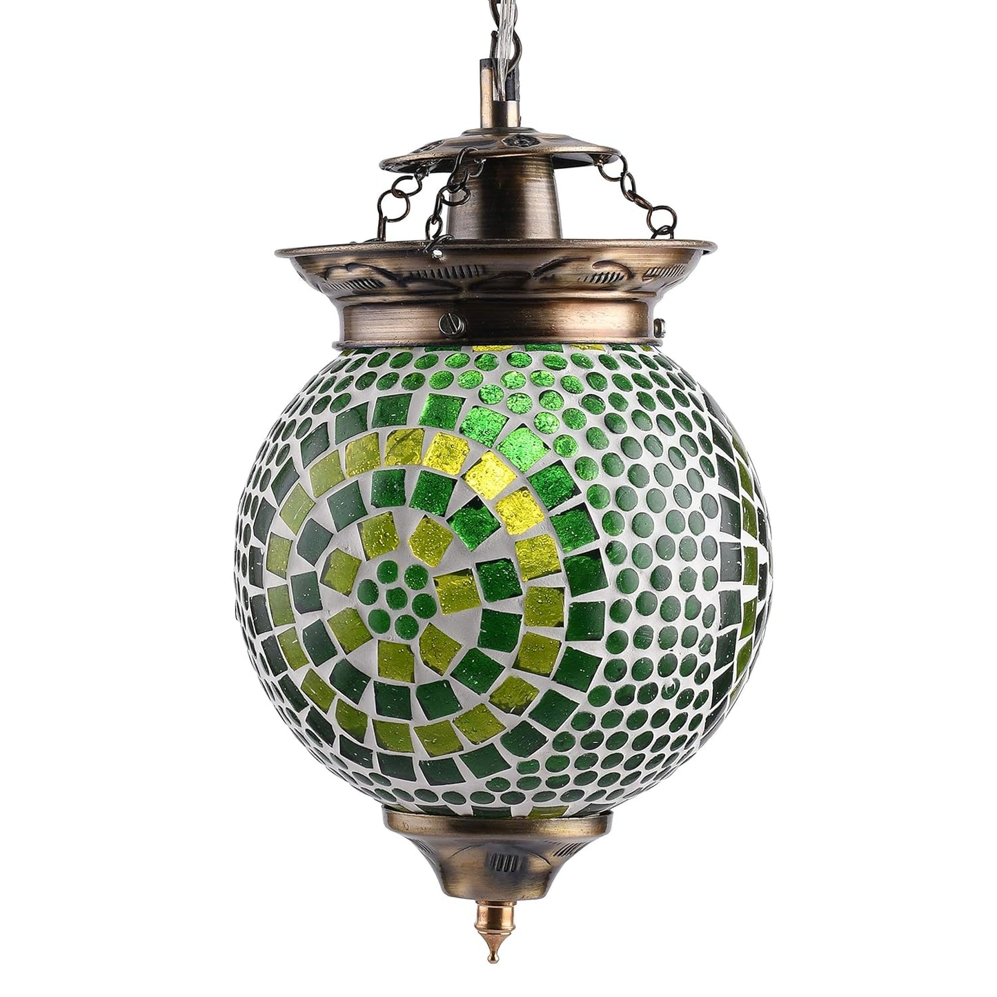 TIO's Glass Pendant Light Loft Bar Dining Room Living Room Creative LED/Filament Ceiling Fixture Hanging Lamp, E27 (Green, Turkish) - The Indie Odyssey